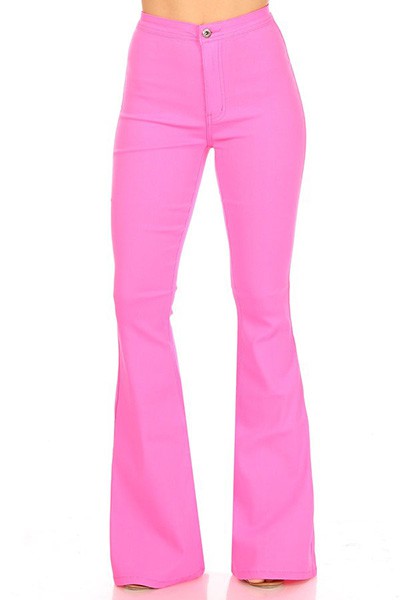 Salty Stretch Flare Jean Pant HOT PINK