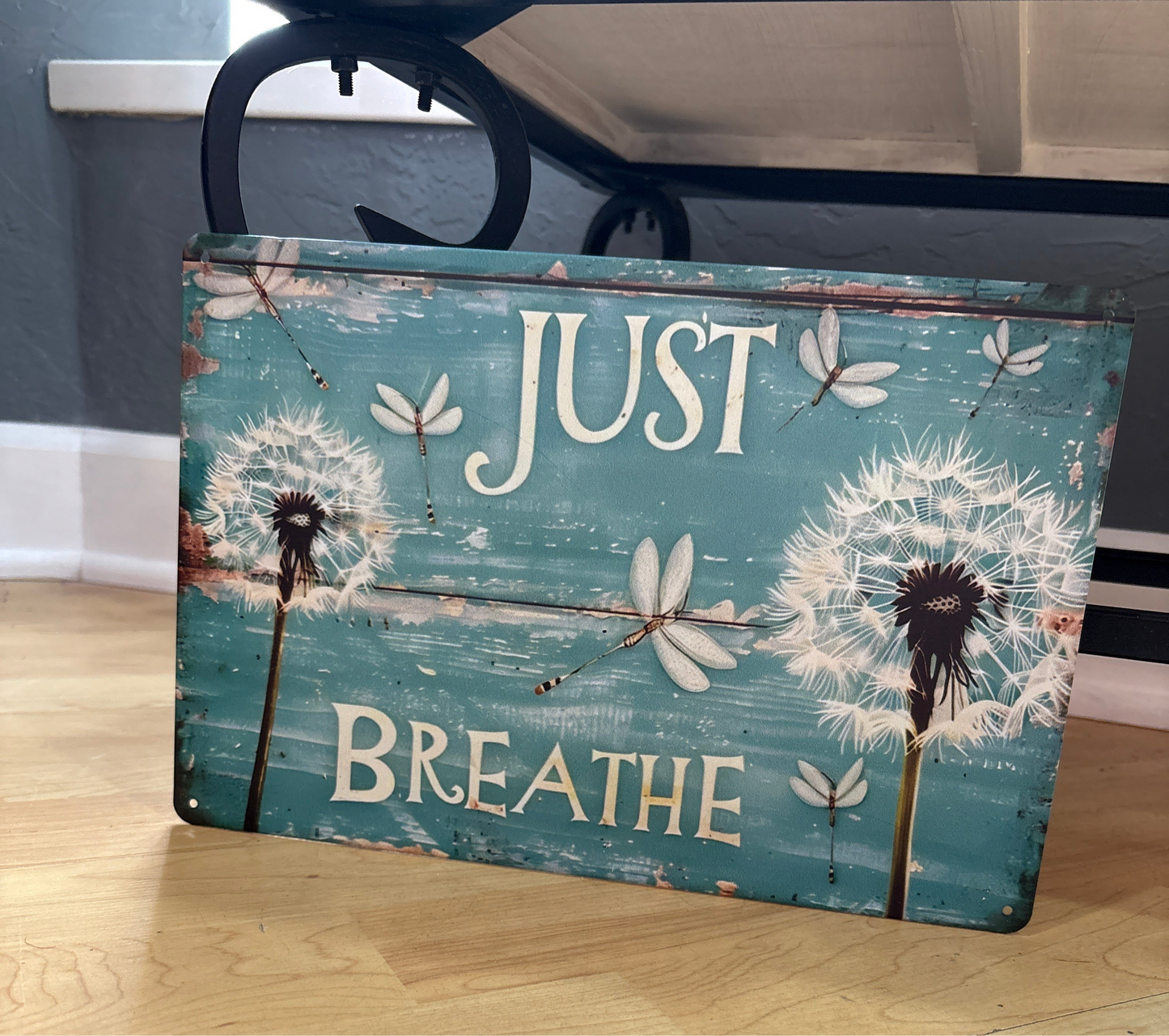 Just Breathe Decor Metal Sign