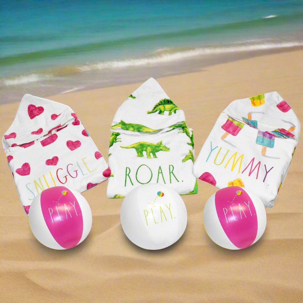 Cute Rae Dunn Hooded Towel & Beach Ball - Kids