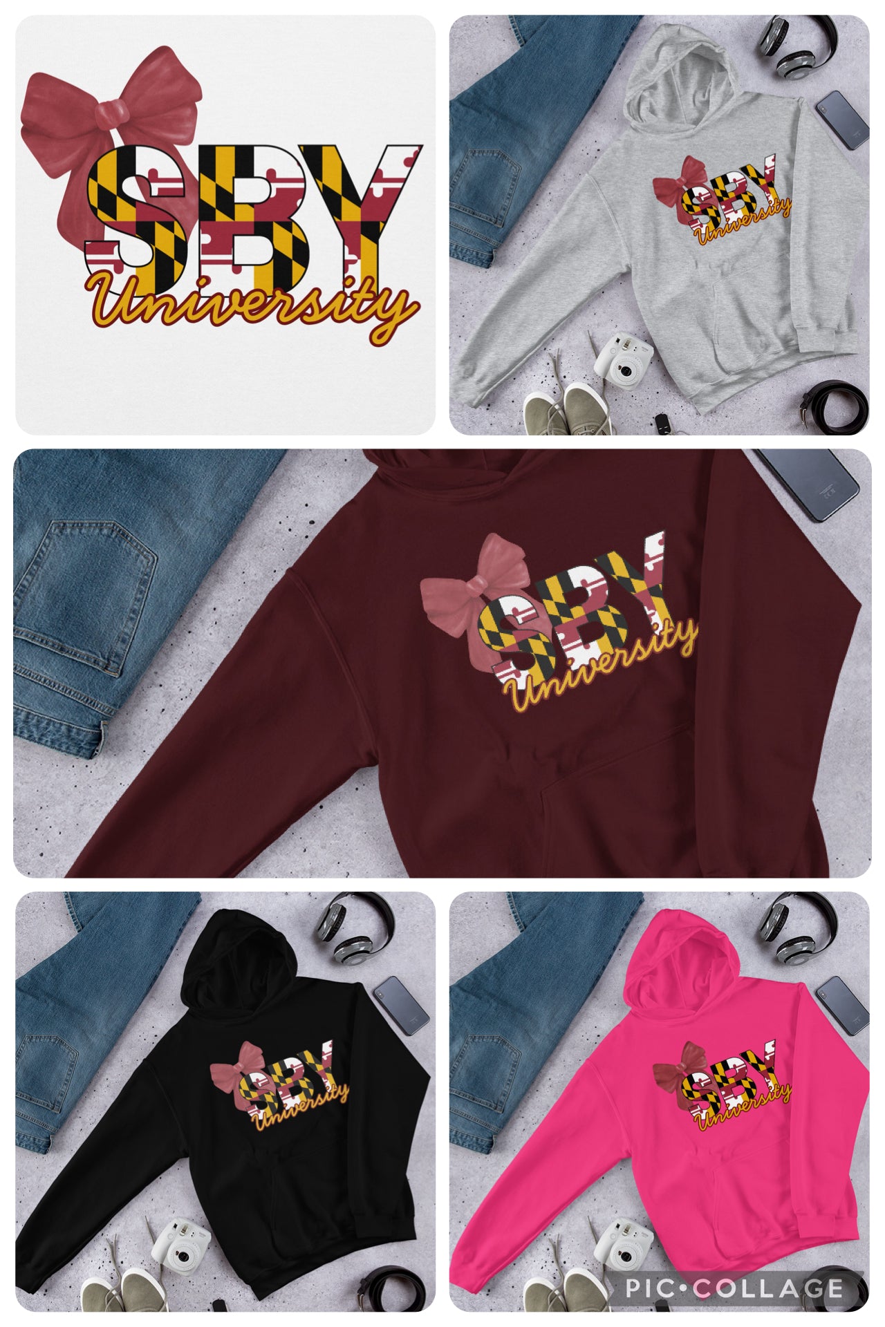 Salisbury University Maroon & Gold Hoodie w/Bow