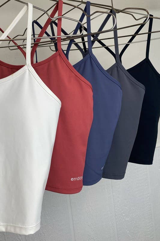 Scoop Neck Y-Back Crop Sports Bra Cami Bra