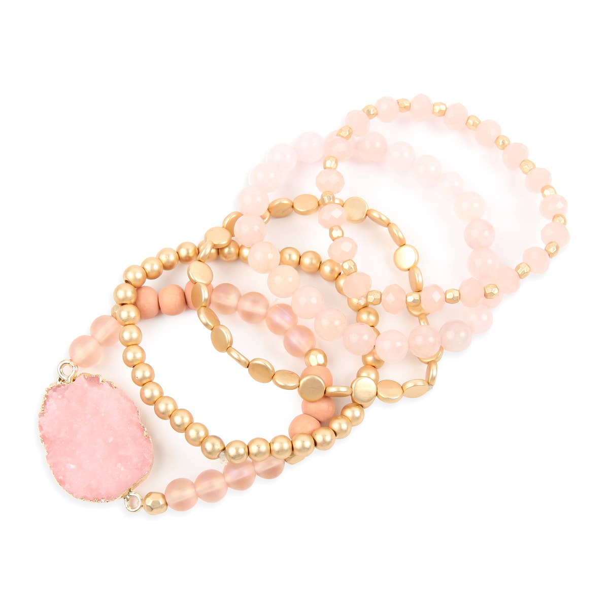DRUZY CHARM MIXED BRACELET SET STACKABLE