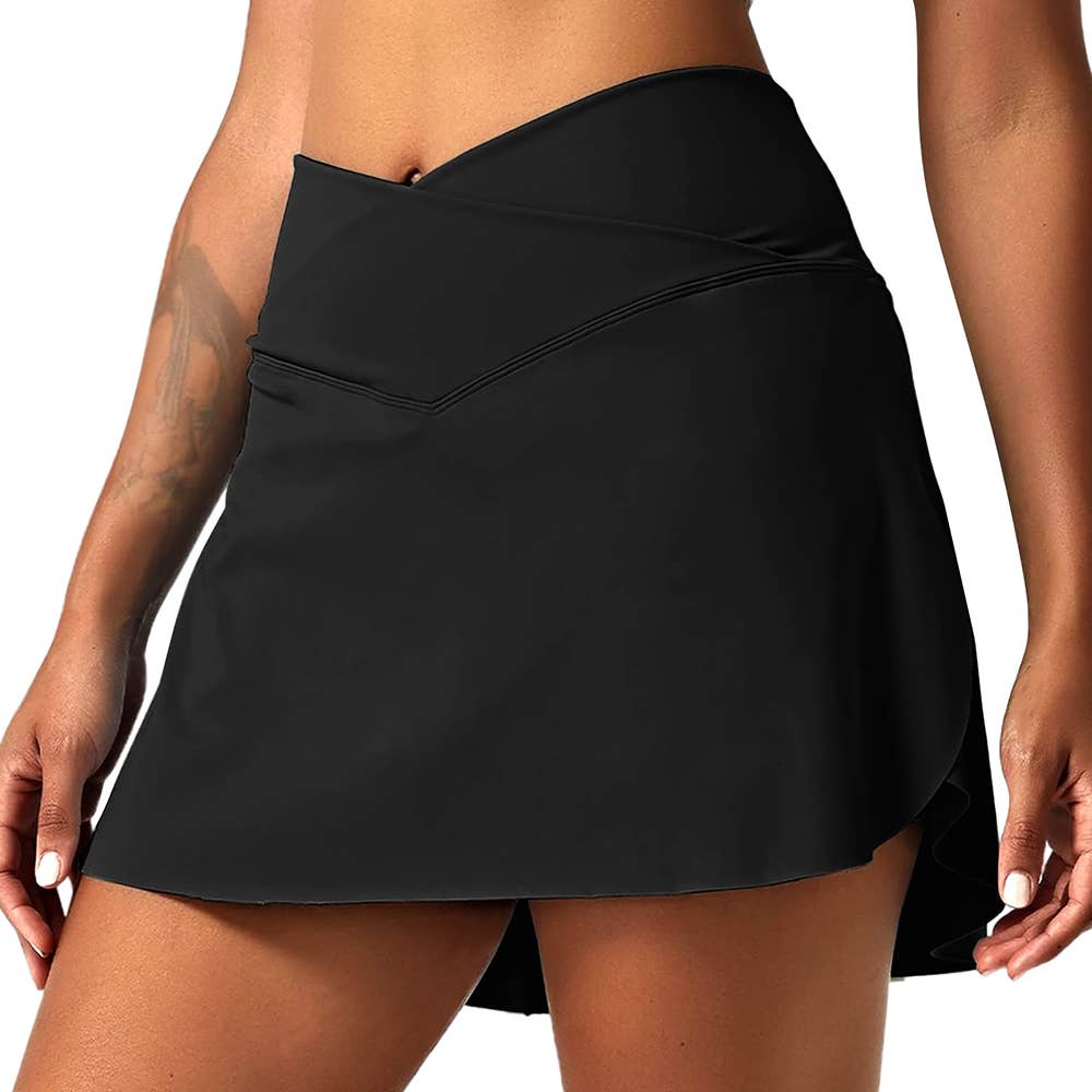 Yoga Athletic Skirt with Shorts and pockets