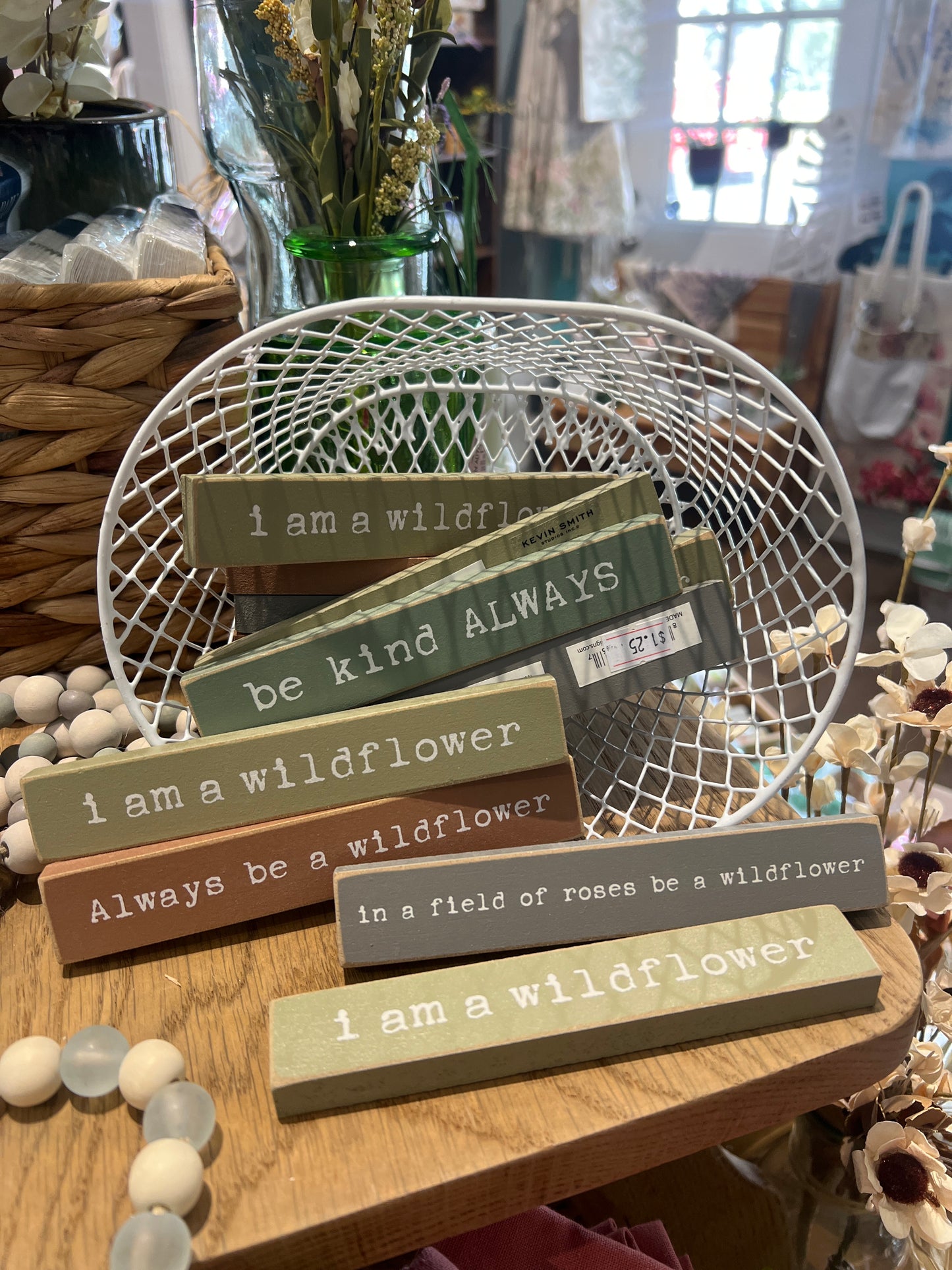 Wooden skinny block sayings quotes sign