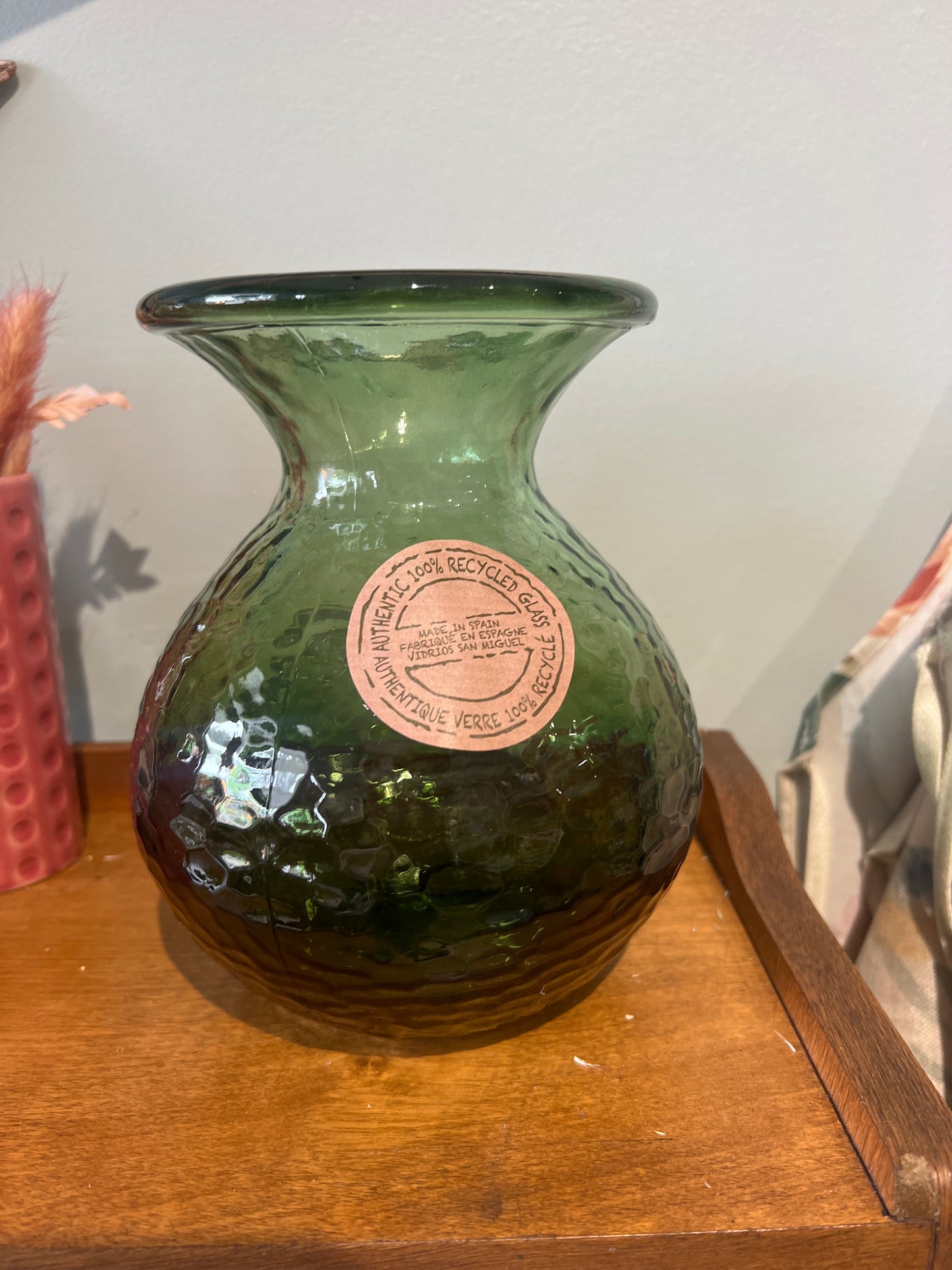 Green recycled glass vase (vase only! )