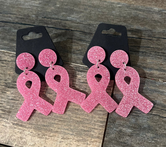 Breast Cancer Ribbon Earring