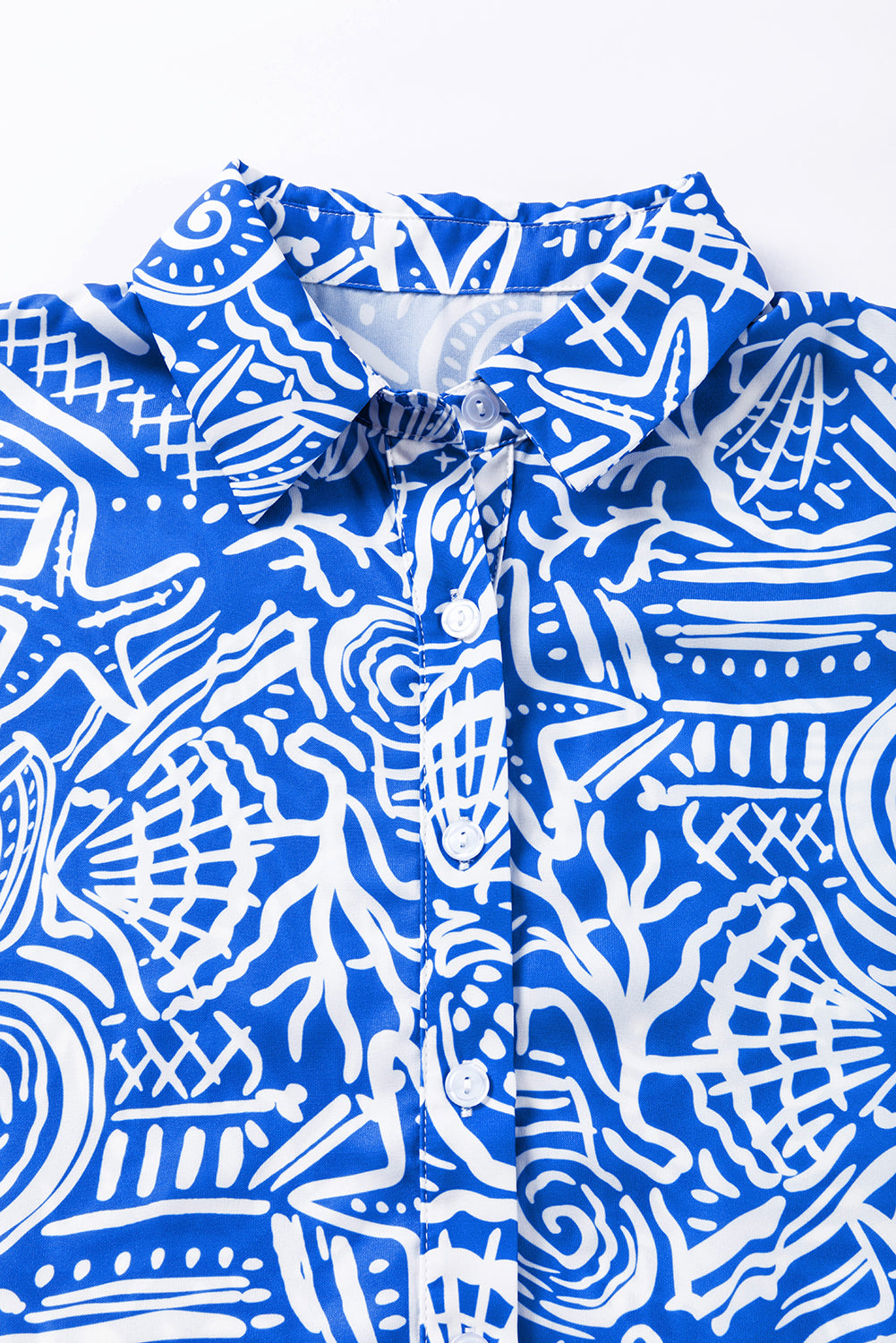 Short Sleeve Shell & Starfish shirt Perrywinkle button up top