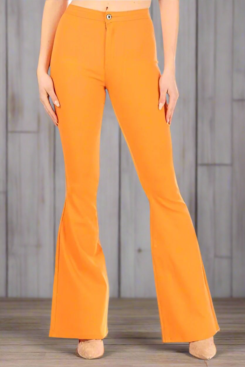 Salty Stretch Flares Jean Pants- Orange