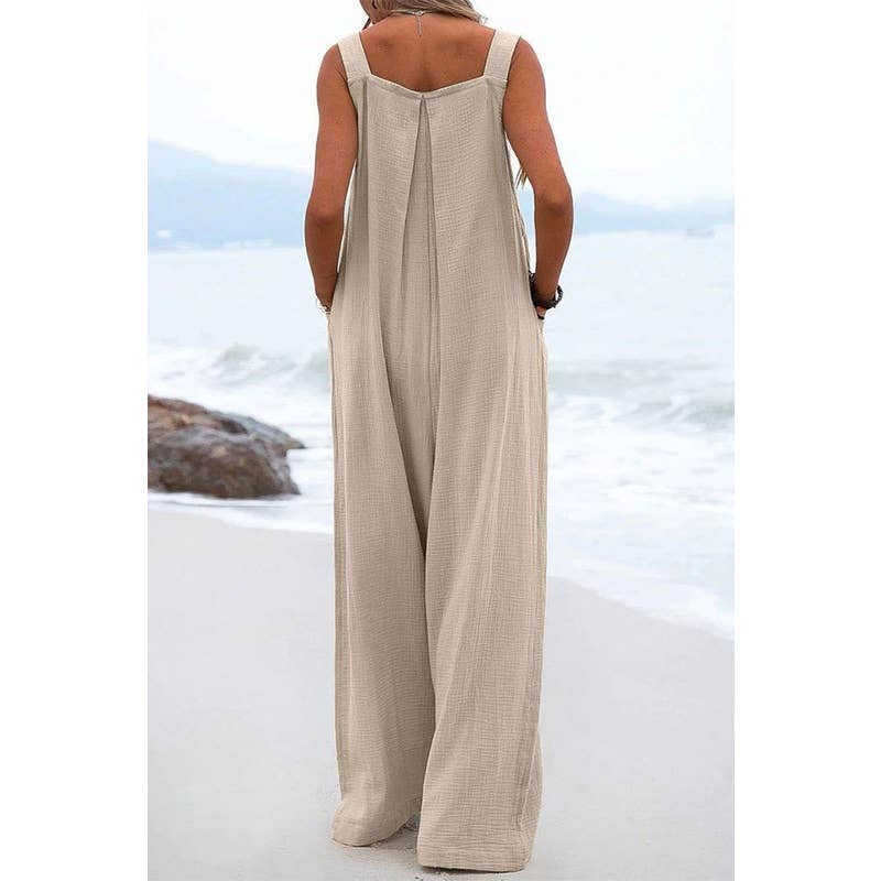 Solid Color Jumper Wide Leg