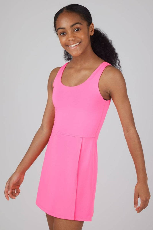 Girls Athletic Tennis Dress with Inner Shorts