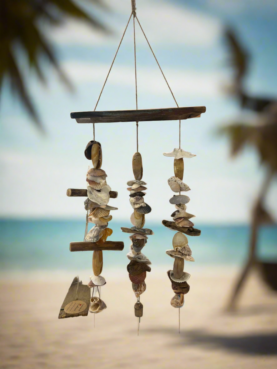 Handmade Delaware Driftwood & shel wind chime