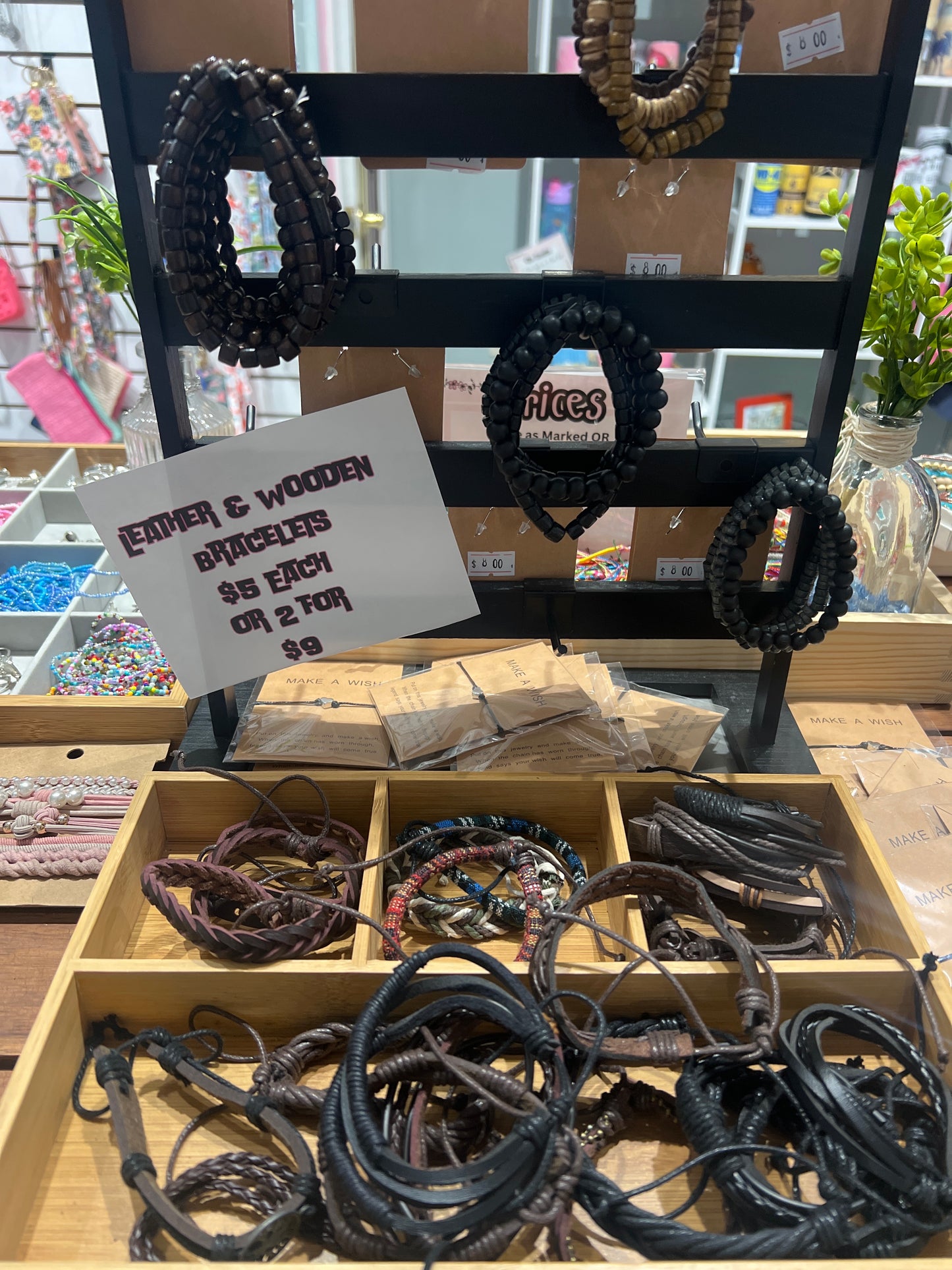 Leather & Wooden Bracelet