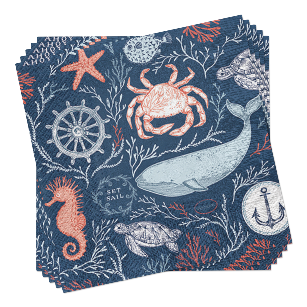 Whale Crab & Seahorse Lunch Napkins