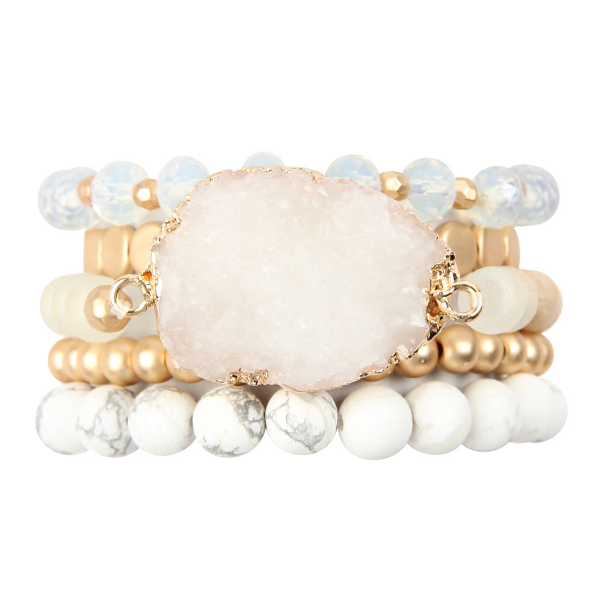 HDB2737 - DRUZY CHARM MIXED BRACELET SET