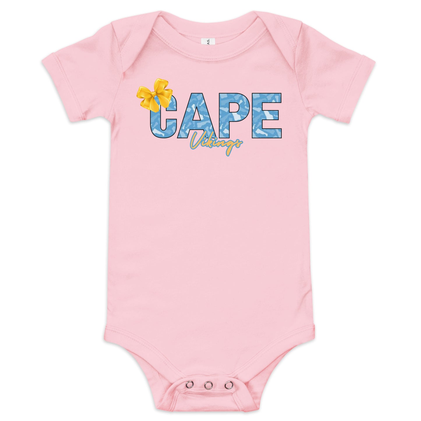 Youth Cape Henlopen Vikings with Bow – Exclusive Delaware Camo Letters 💙💛