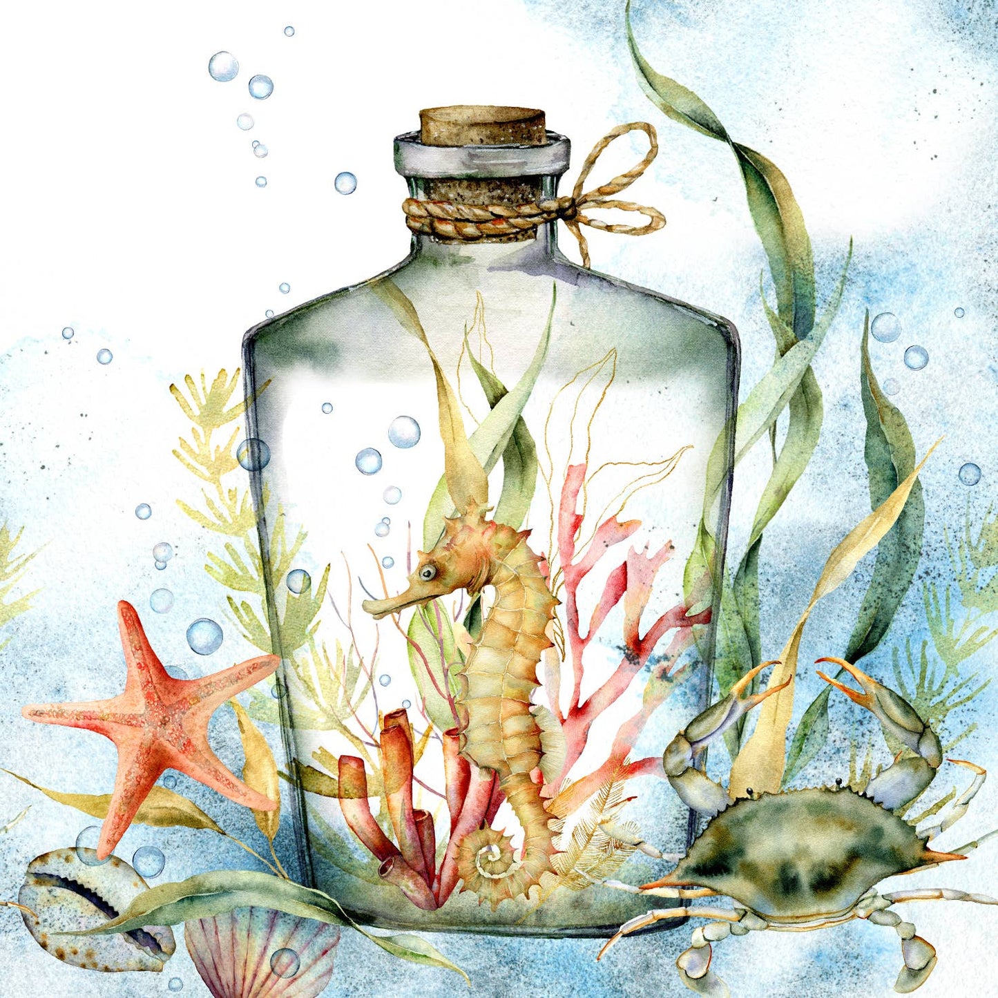 Seahorse in a Bottle Cocktail Napkins