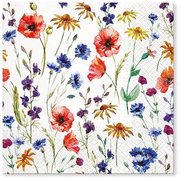 Red, Green , Blue Floral Lunch Napkin