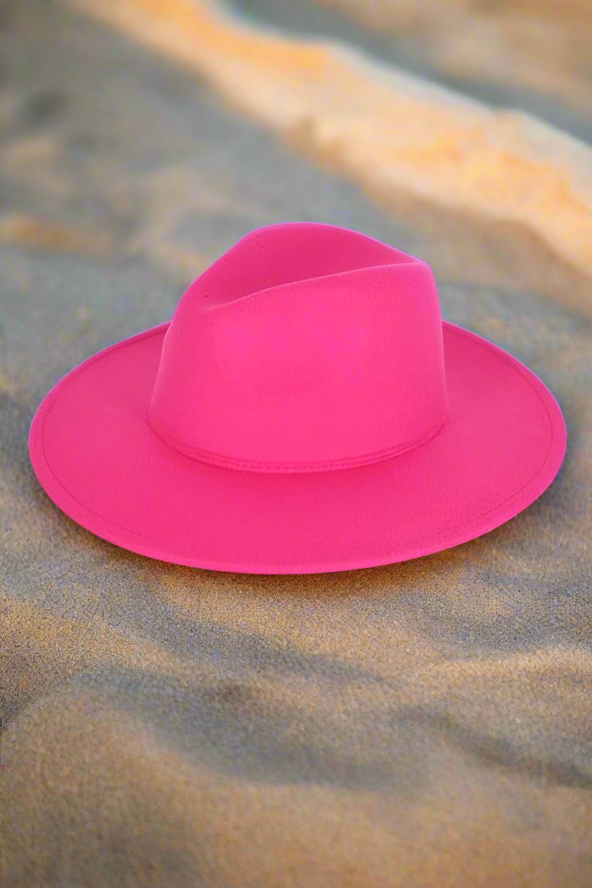 Pink or Green  - SOLID PANAMA HAT