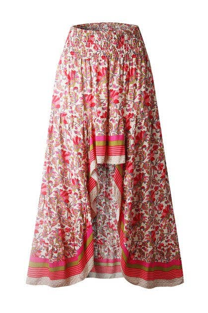 Floral Printed Ruffle Maxi Skirts