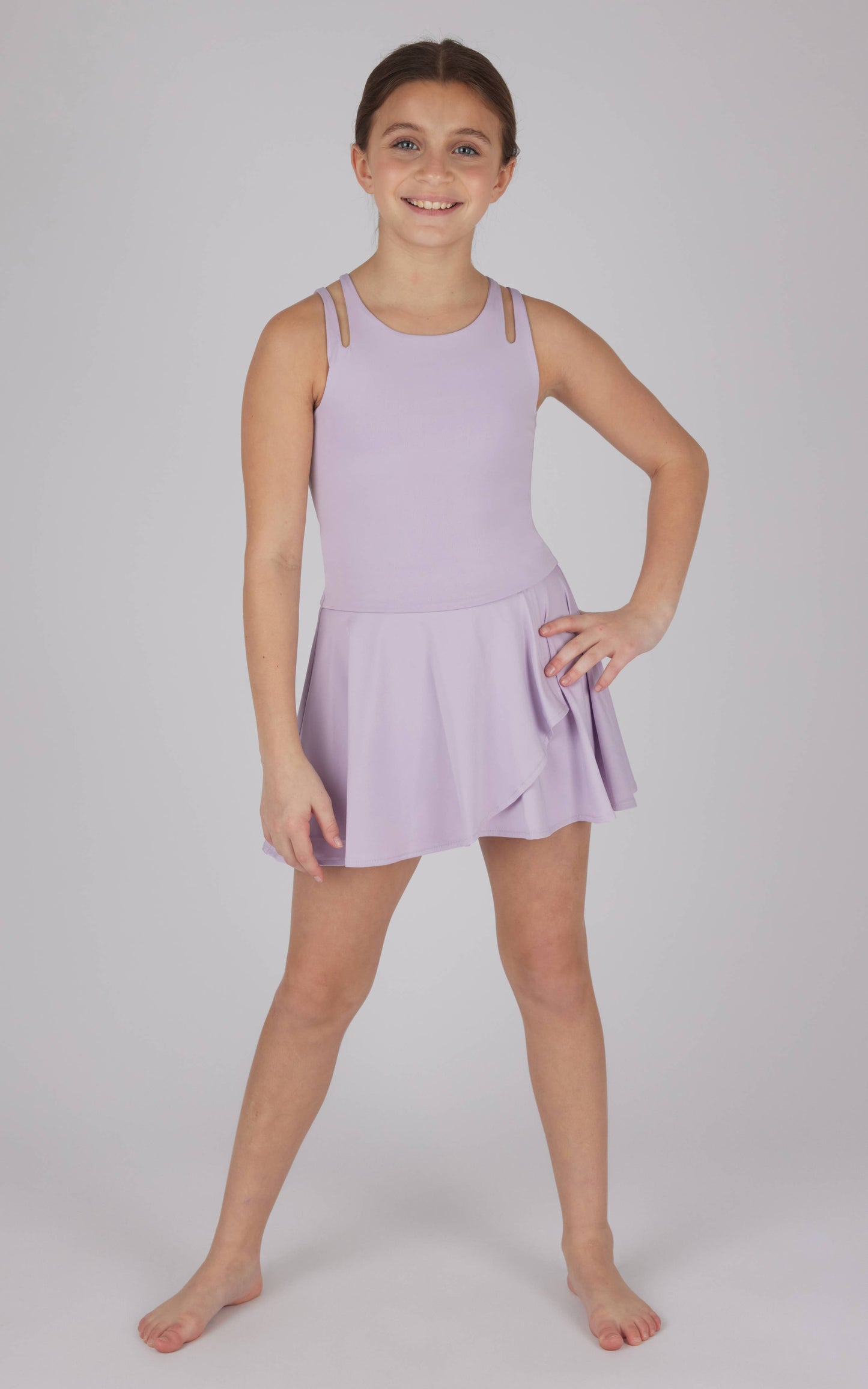 Girls Cut Out Tank, Skort and Scrunch - 3 PCS SET