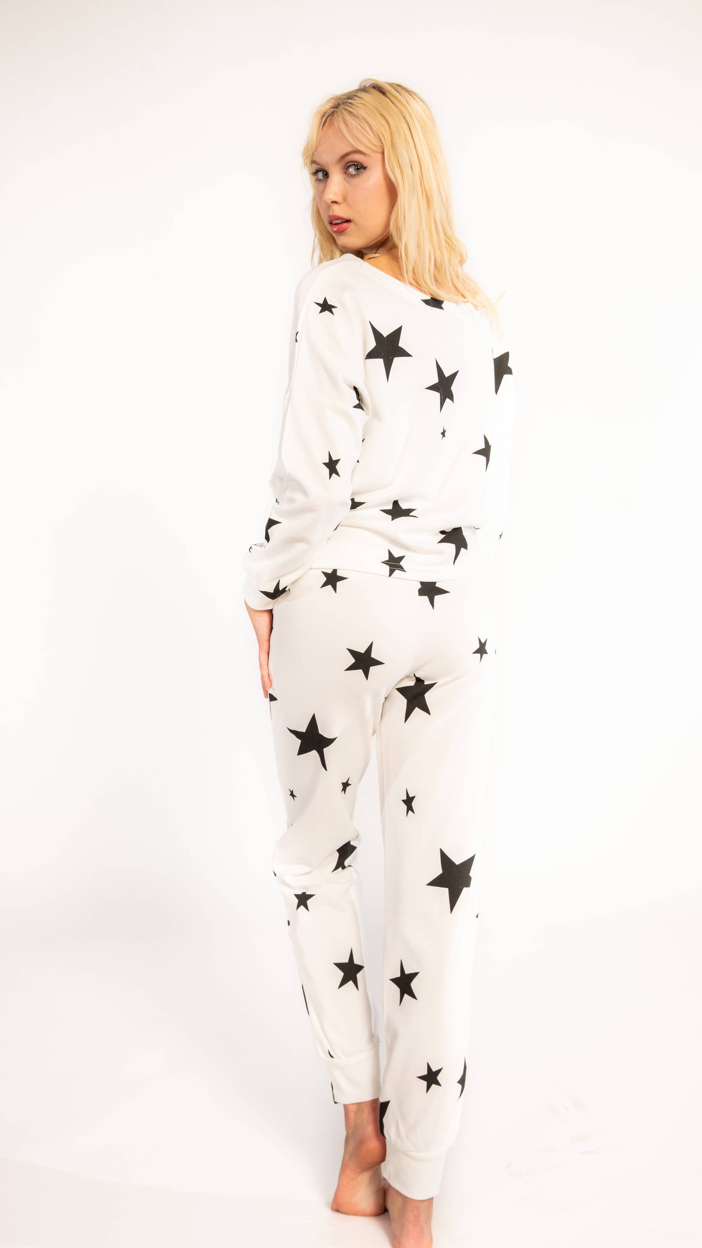 White Star Long-Sleeve Sweatshirt and Jogger Set