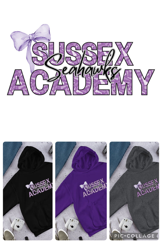 Sussex Academy Seahawks Sweatshirt w/ Bow