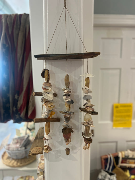 Handmade Delaware Driftwood & shel wind chime