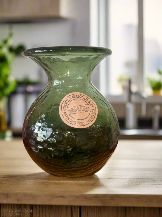 Green recycled glass vase (vase only! )