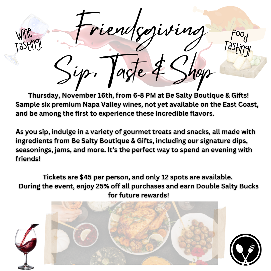 Sip, Taste & Shop - Wine & Food Tasting!