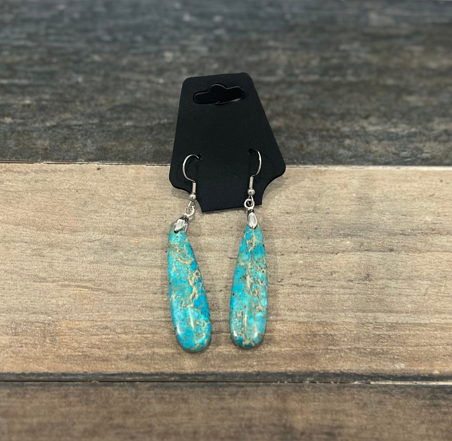 Teal dangle earrings