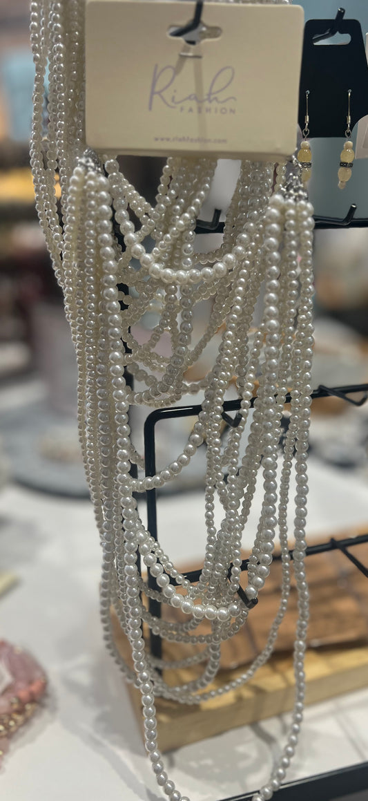 9 strand Pearl set necklace