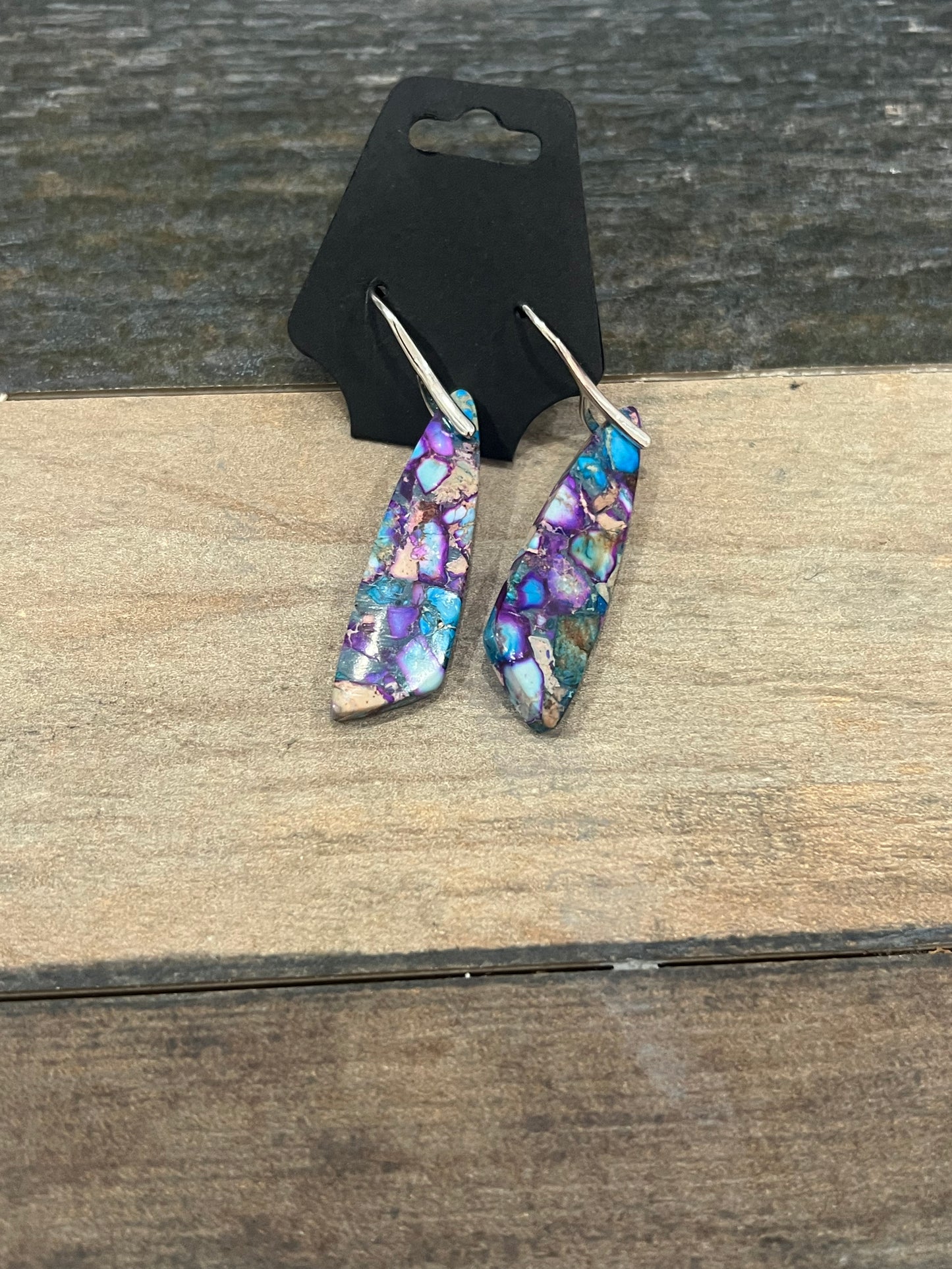 Purple dangle earrings