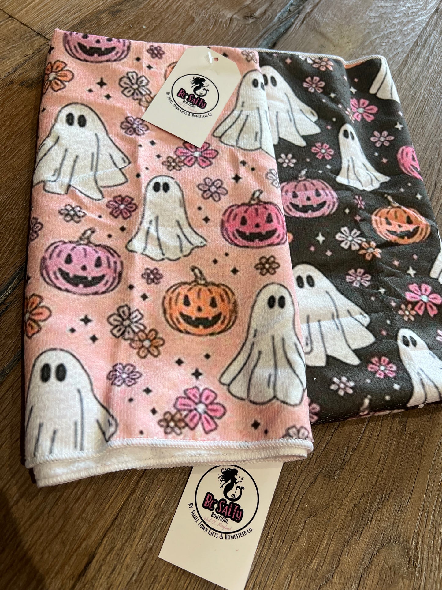 Boo Ghost and Pumpkin Dish , Kitchen , Bathroom Hand towel