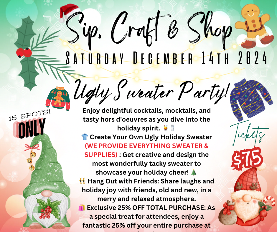 Sip, Craft & Shop-Ugly Sweater Making