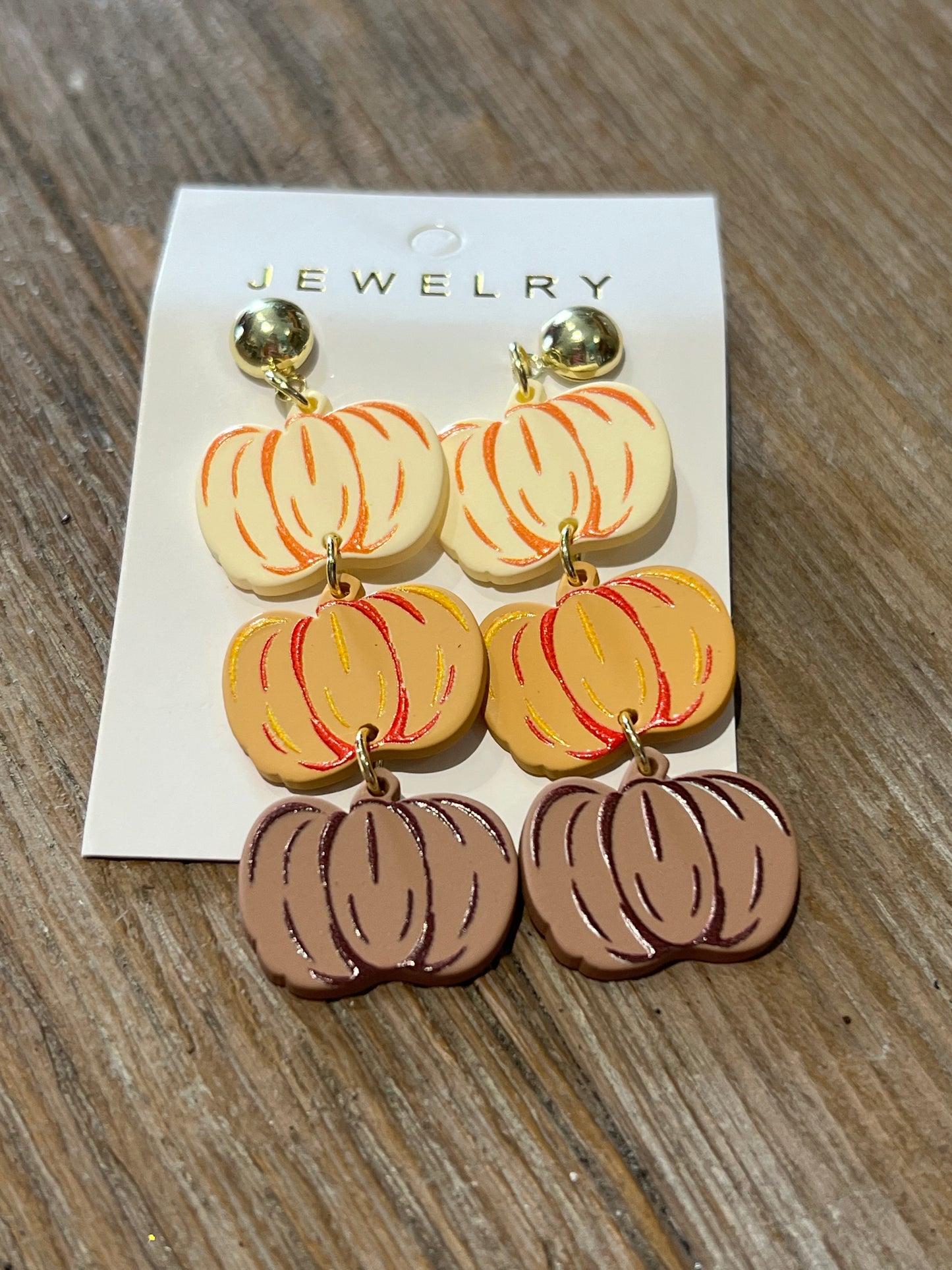 Pumpkin Dangle FALL Clay earrings