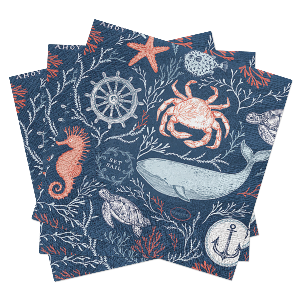 Whale Crab & Seahorse Lunch Napkins