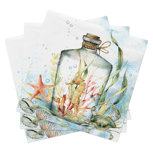 Seahorse in a Bottle Cocktail Napkins