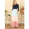 Navy , Pink Soft Blue 3/4 Sleeve Maxi Dress with Pockets